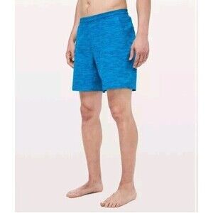 Lululemon Channel Cross Swim Short *7"Invert Heather Vivid Aqua Deep Marine M